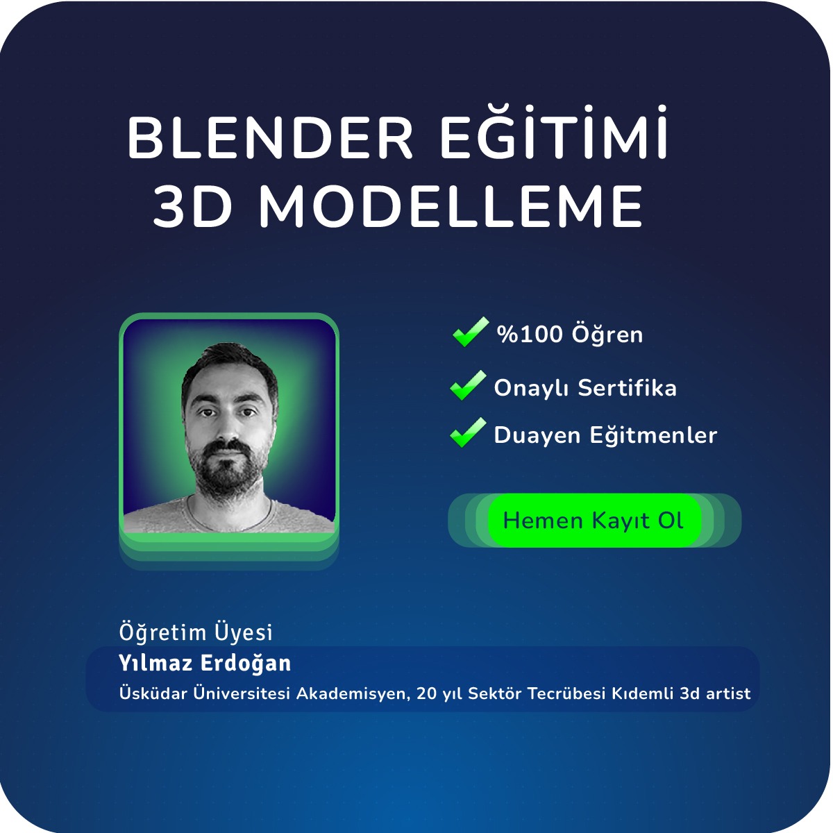 Blender 3B Oyun Modelleme Canlı (Online) Eğitim