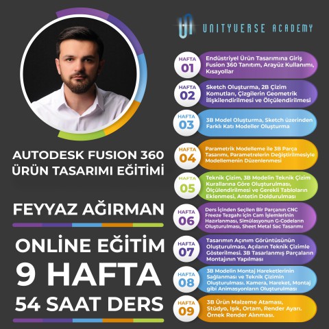 Autodesk Fusion 360 Endüstriyel Ürün Tasarımı Uzmanlığı Canlı (Online) Eğitimi