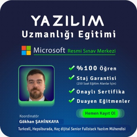 Yazılım Uzmanlığı Canlı (Online) Eğitim (Staj Garantili)
