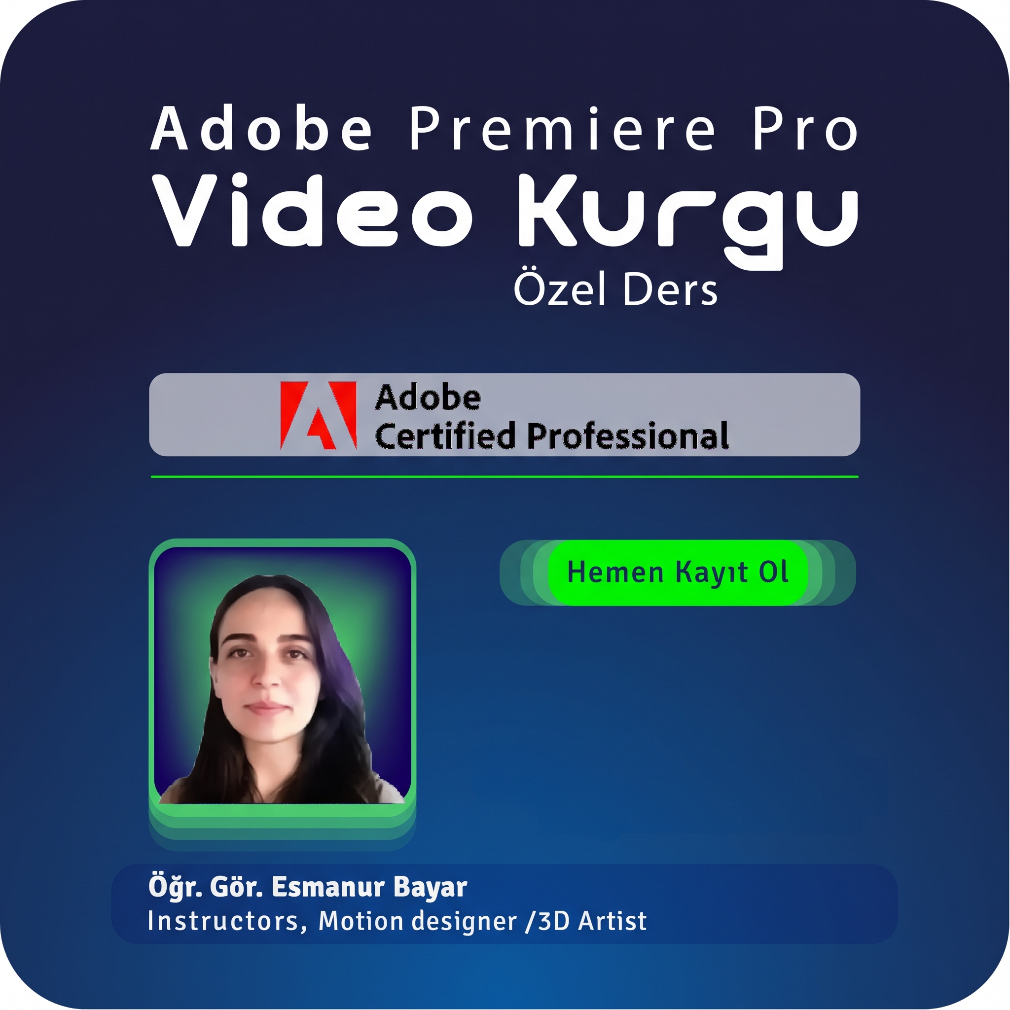 Adobe Premiere Pro ile Video Kurgu Özel Ders Yüz yüze - 20 SAAT